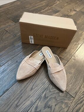 Steve Madden Blush Pink Suede Pointed Mules